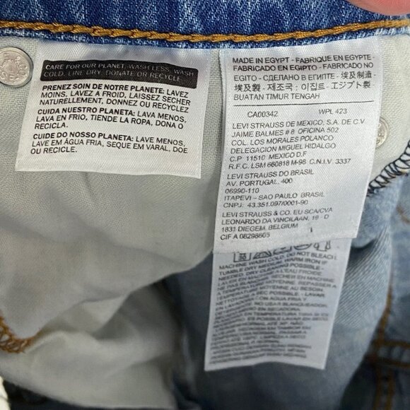 Levis Cut Off Jean Shorts Size 28 Stretch Zipper Fly Belt Loops Raw Hem Denim - Picture 5 of 12